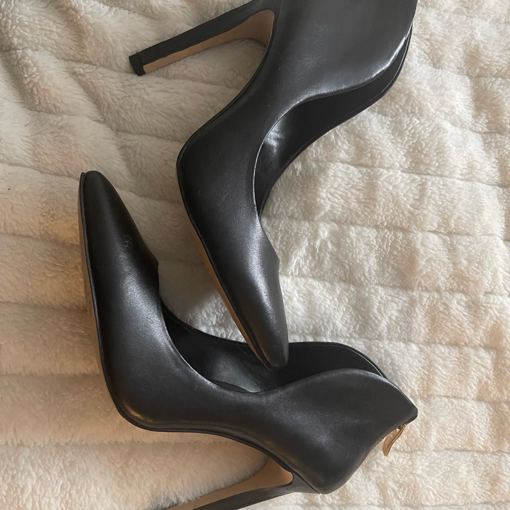 Black BCBG heels with zipper back